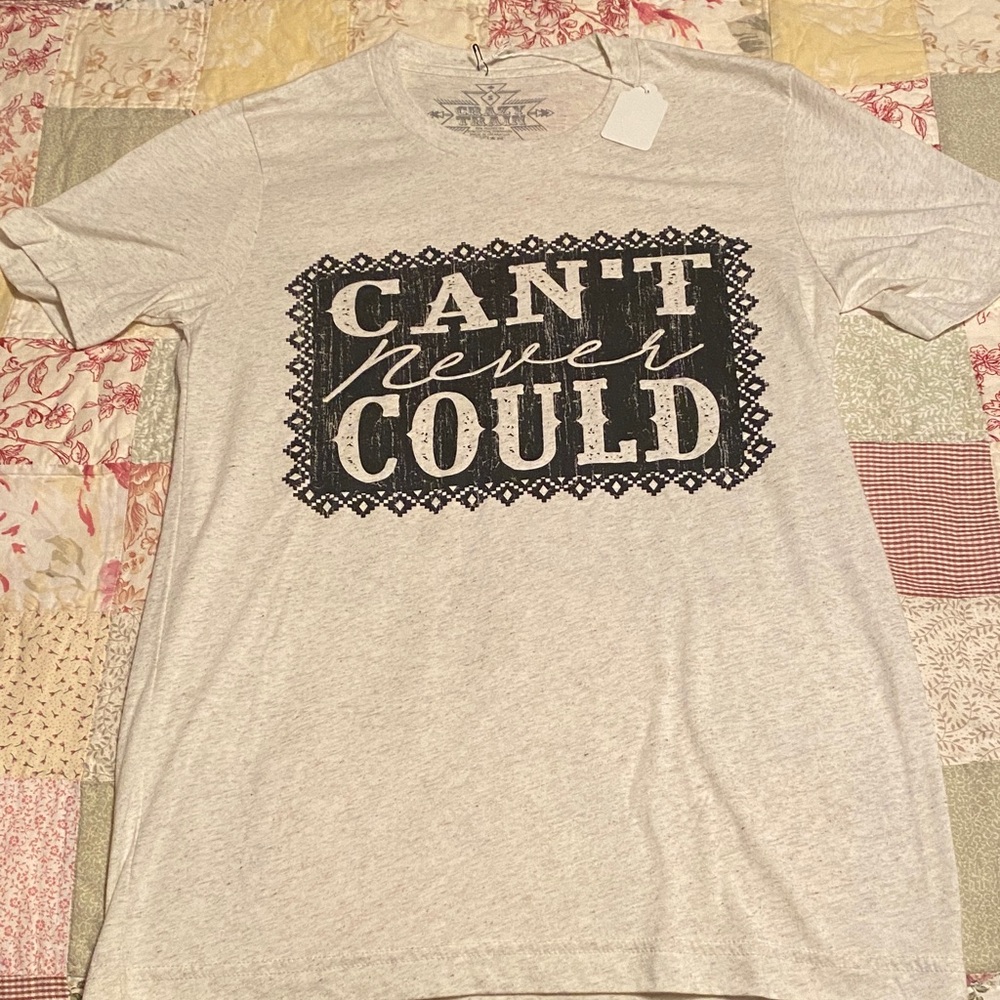 Women’s Light Gray Crazy Train Graphic T-Shirt Small
